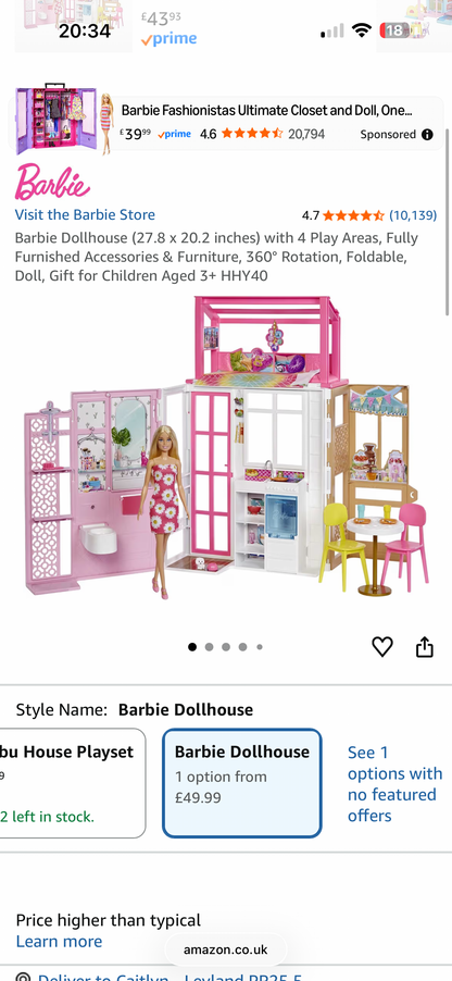 Barbie House & Doll Playset