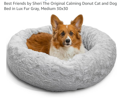 Grey Dog Bed Donut 30” x 30”