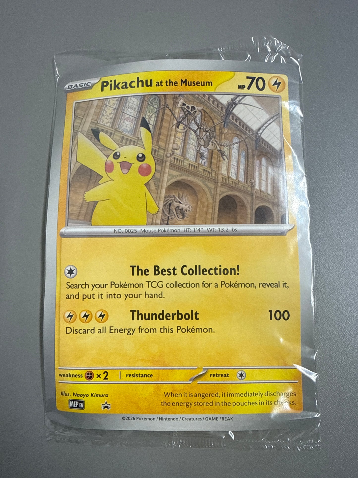 Pokémon - Pikachu At The Museum Card *slightly creased*