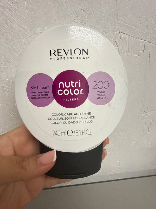 REVLON PROFESSIONAL NUTRI COLOR FILTERS, Bright Semi-Permanent Direct Hair Dye, 200 Violet, 240 Ml