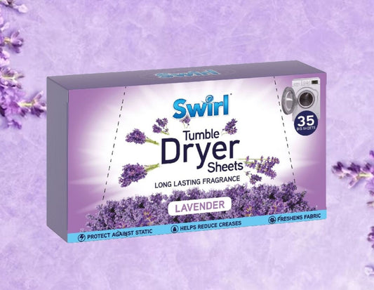2 x 35 Swirl Tumble Dryer Sheets Lavender Fabric Conditioner Laundry Aid Anti Static