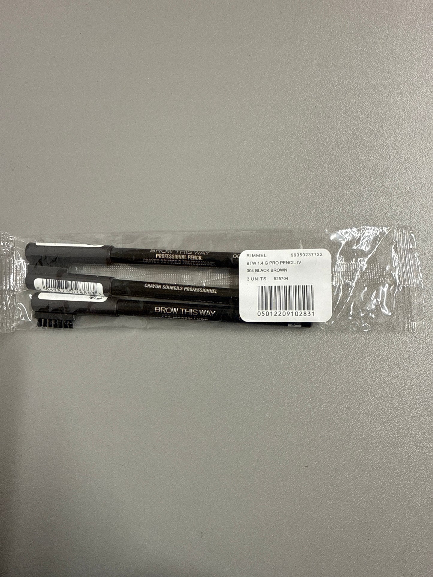Rimmel Brow This Way Professional Brow Pencil - 004 Black/Brown *Pack Of 3*