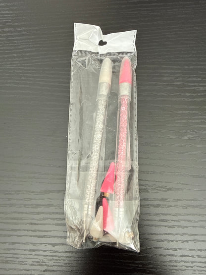 2- Piece Rhinestone Applicator Set with Wax and Picker Pens for Precision Crafting, Nail Art, and Jewelry Design