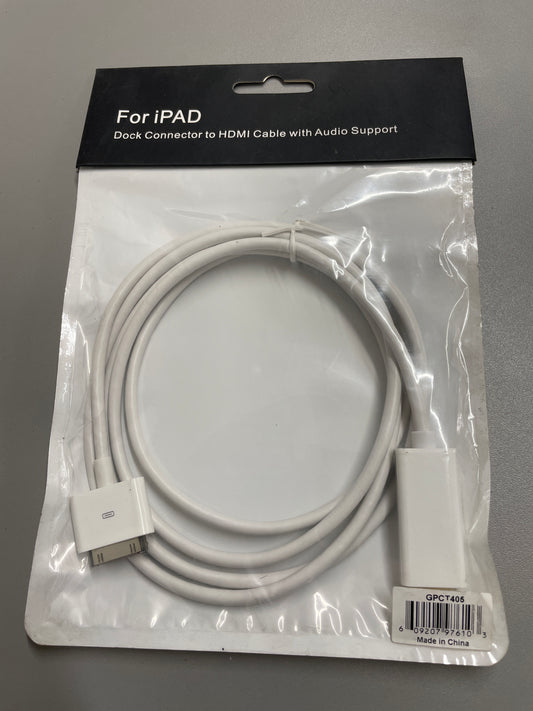 iPad - Dock Connecter To HDMI Cable With Audio Support