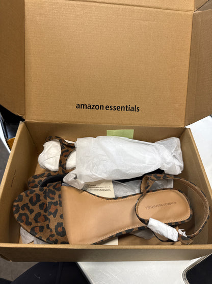 Amazon Essentials Leopard Faux Suede Low Heel Shoe - Size UK: 9.5