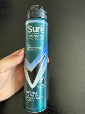 Sure Men Nonstop Protection Anti-Perspirant Aerosol Invisible Ice Fresh 250ml