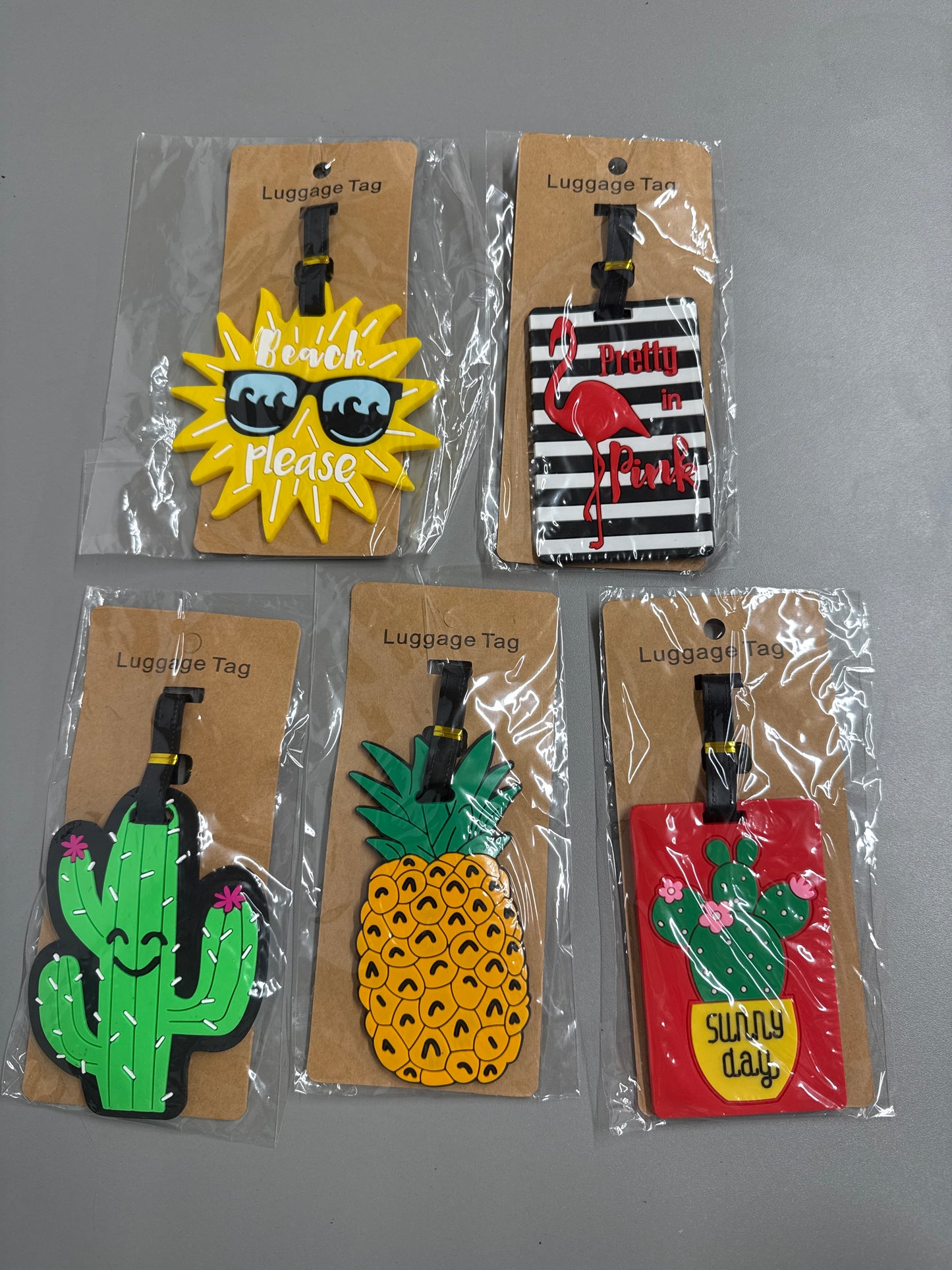 Set of 5 luggage tags
