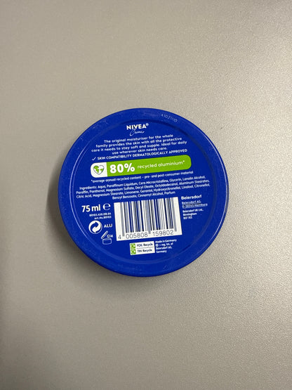 Nivea Crème Moisturiser for Face Hands and Body 75ml Tin