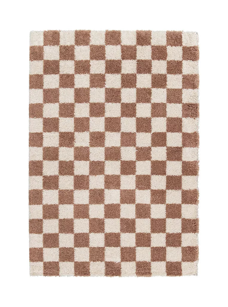 Homemaker Terracotta Nomad Checkerboard Rug 160 x 230cm