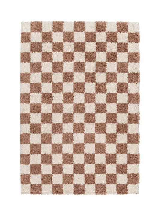 Homemaker Terracotta Nomad Checkerboard Rug 160 x 230cm