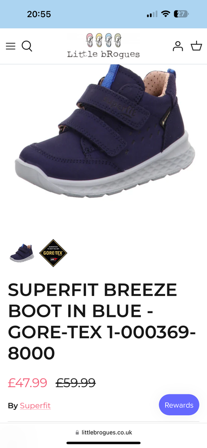 SUPERFIT BREEZE BOOT IN BLUE - GORE-TEX 1-000369-8000