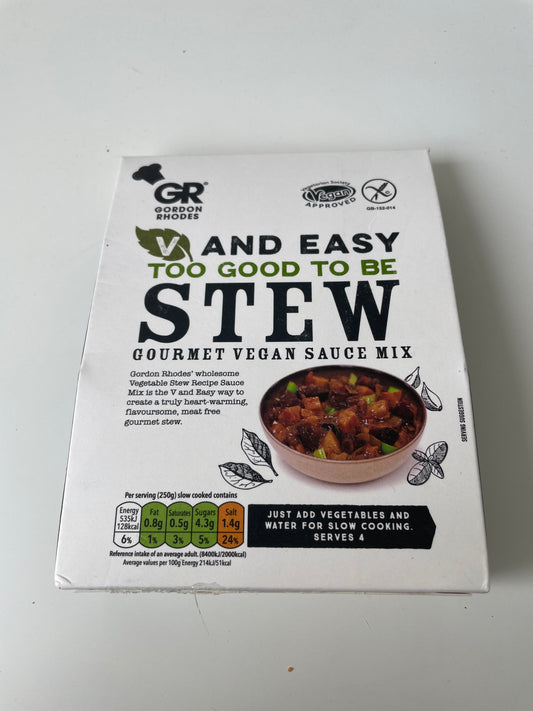 Gordon Rhodes - V and easy too good to be stew gourmet vegan sauce mix