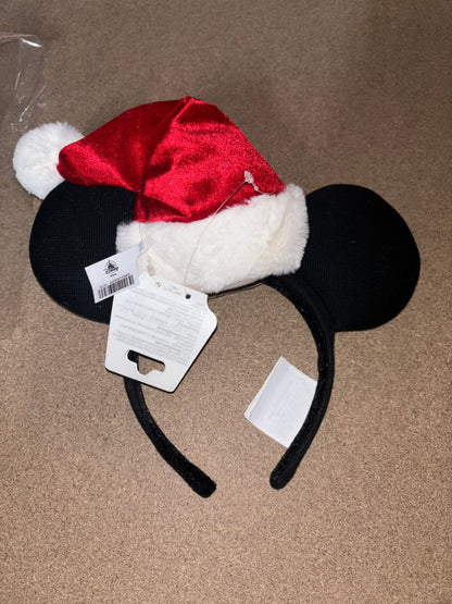 Santa Mickey Mouse Ears Headband for Adults
