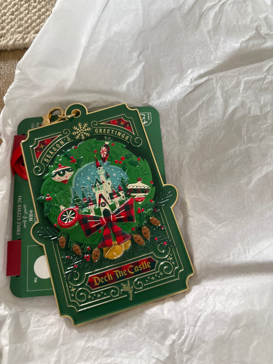 Merry Christmas Deck the Castle Hanging Ornament