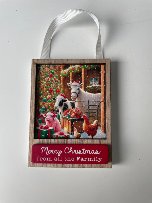 John Lewis Merry Christmas farm hanging bauble