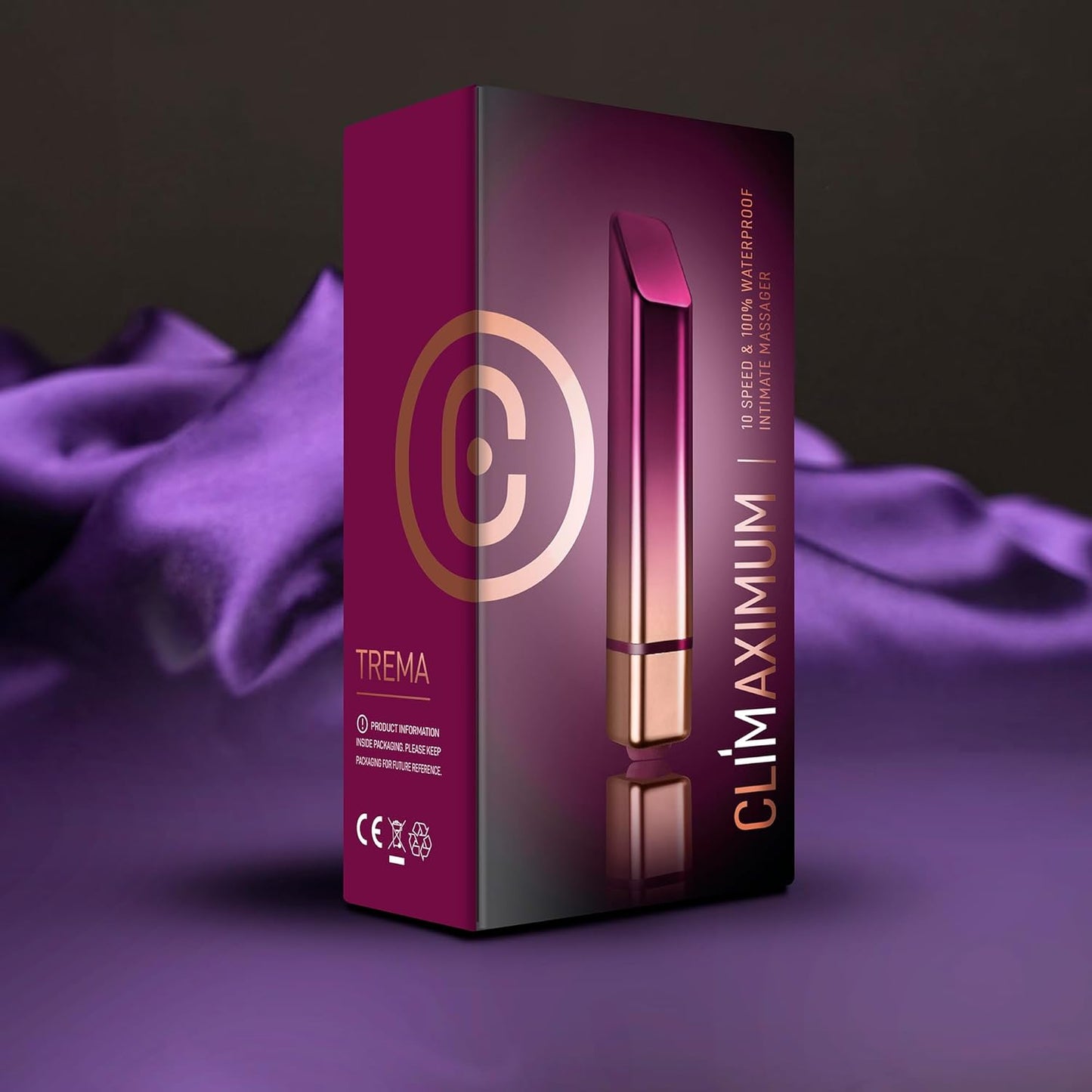 Trema – Tapered Tip Vibrator, 10 Modes (3 Speeds & 7 Patterns), Precision Bullet for Targeted Clitoral & External Stimulation, Quiet, Water-Resistant, 70g