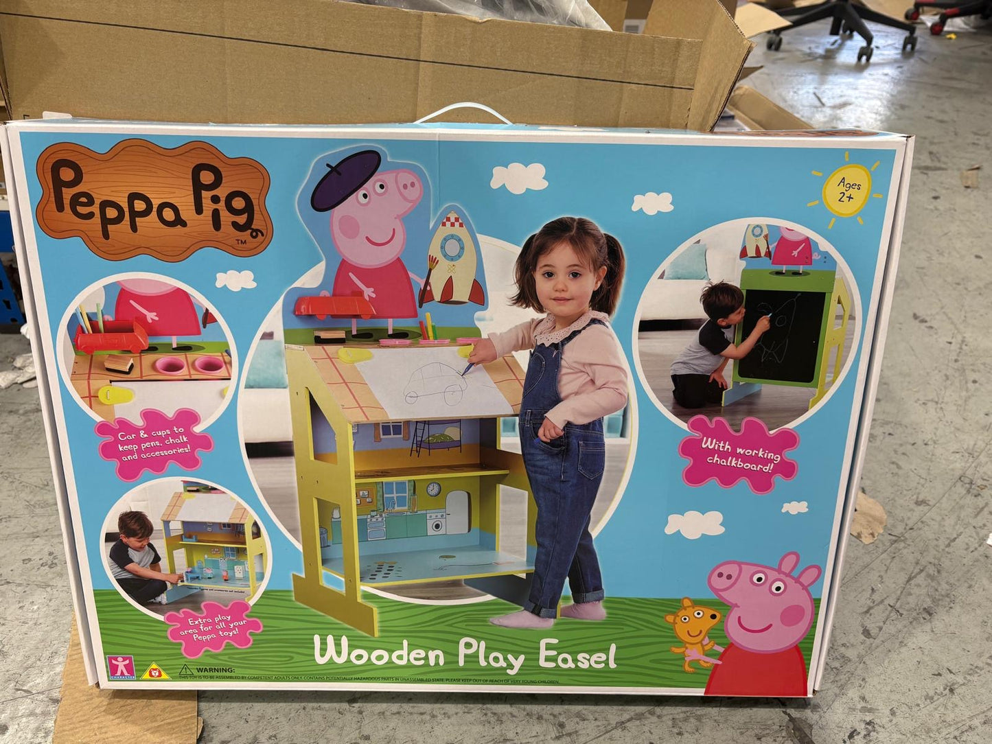 Peppa Pig Easel With Built In Play House & Chalkboard - Draw & Play