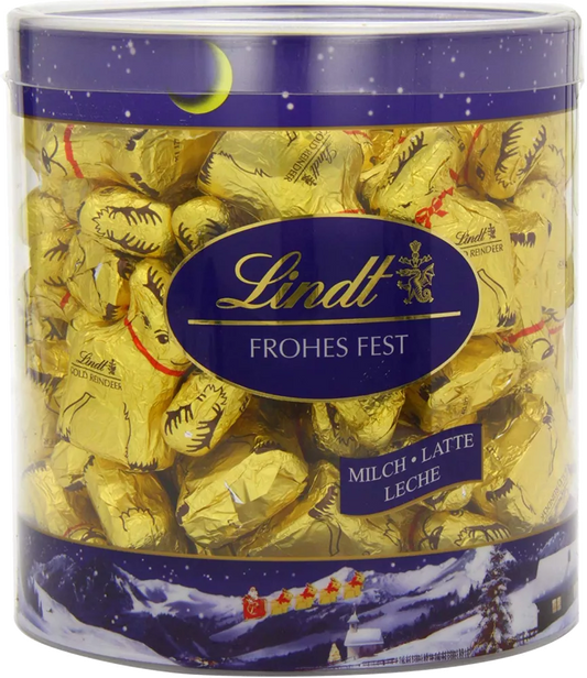 Lindt Gold Reindeer Christmas Milk Chocolate Minis 69 Reindeers 700g