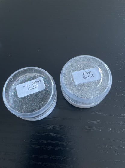 Marblers cosmetics - Glitter pots - Silver & Holo Galaxy