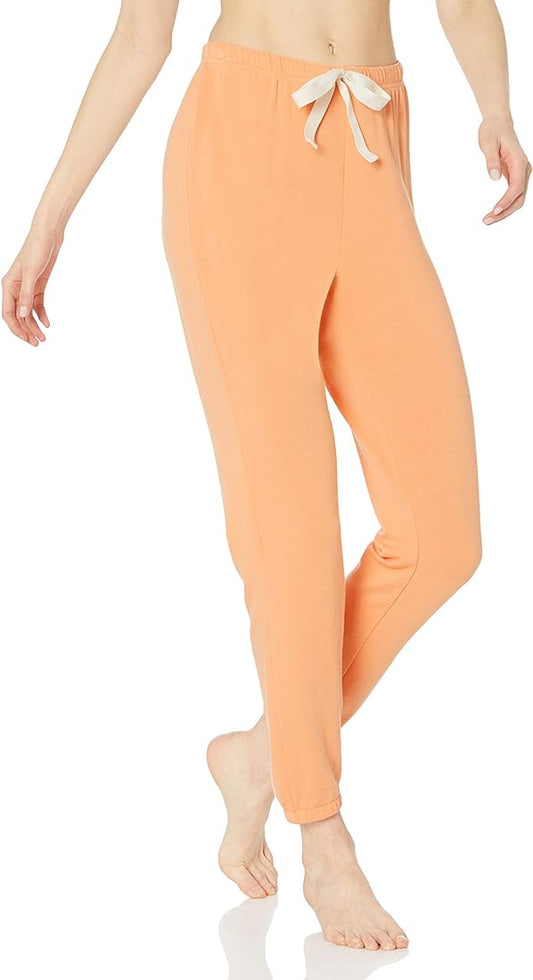 Amazon Essentials Women's Lightweight Lounge Terry Jogger Pyjama Bottom (Available in Plus Size), Coral Orange, L