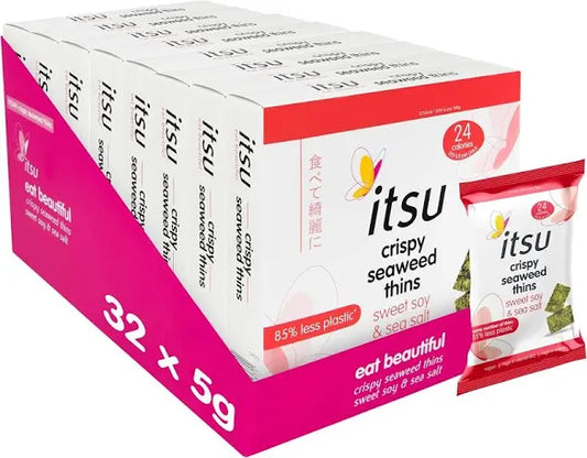 Itsu Seaweed Thins Sweet Soy & Sea Salt 8 x 4 x 5g (case