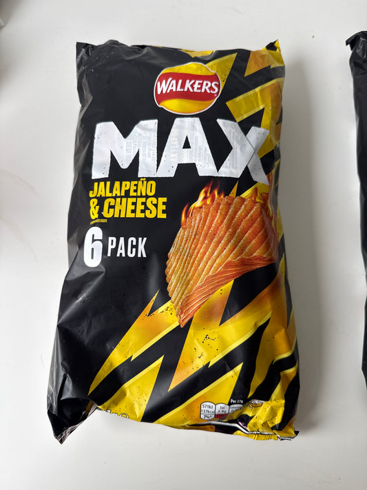 Walkers Max Jalapeño & Cheese 6pk