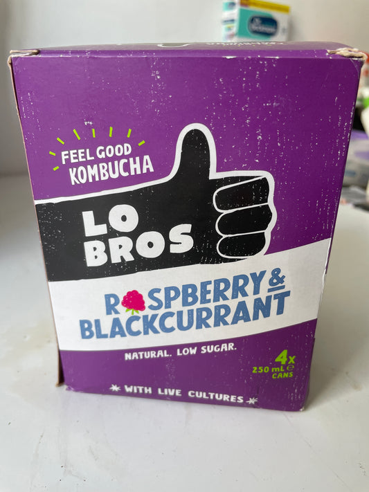 Lo Bros - Raspberry & Blackcurrant Kombucha 4pk