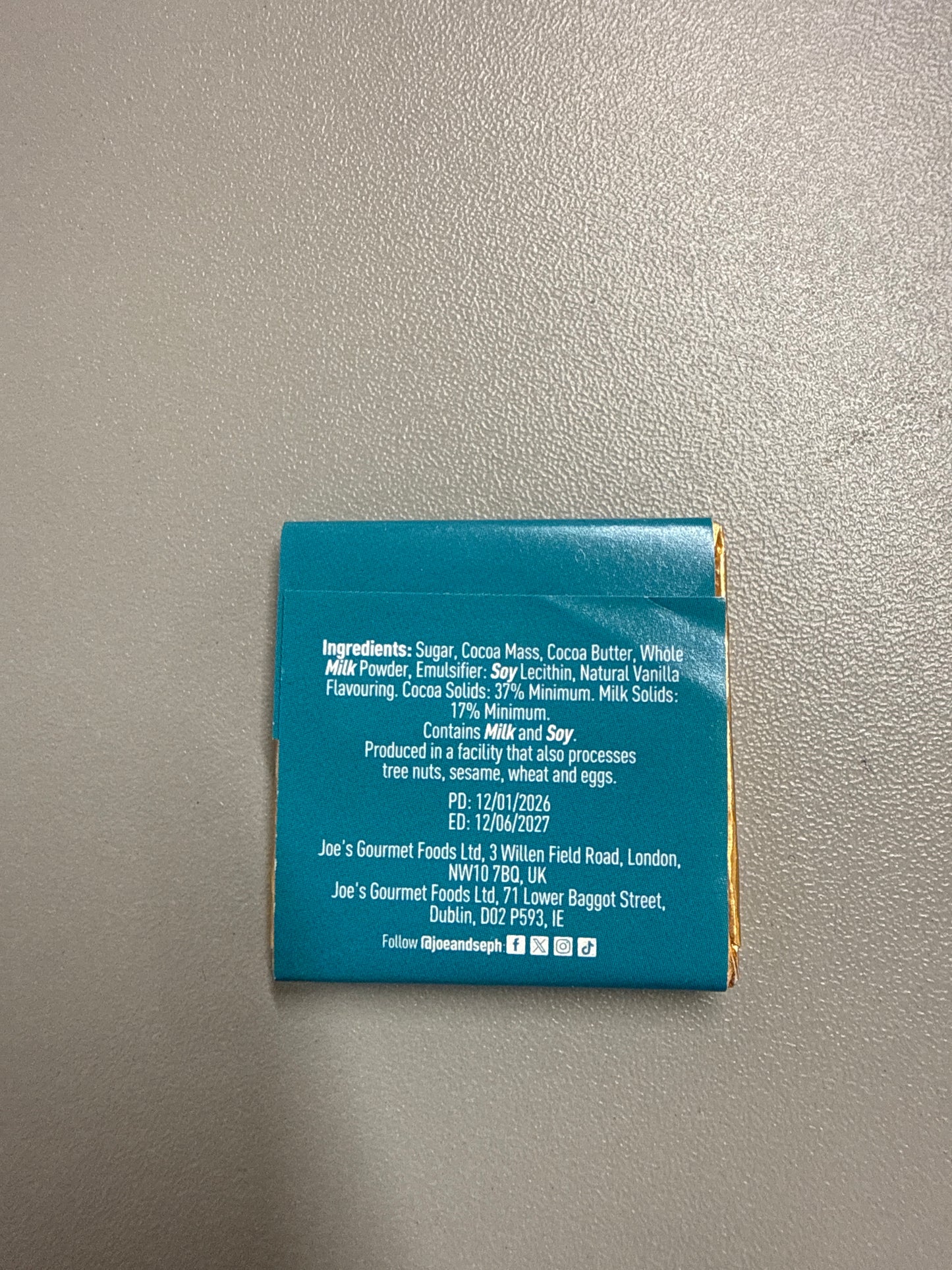 Box of Joe & Sephs Milk Chocolates