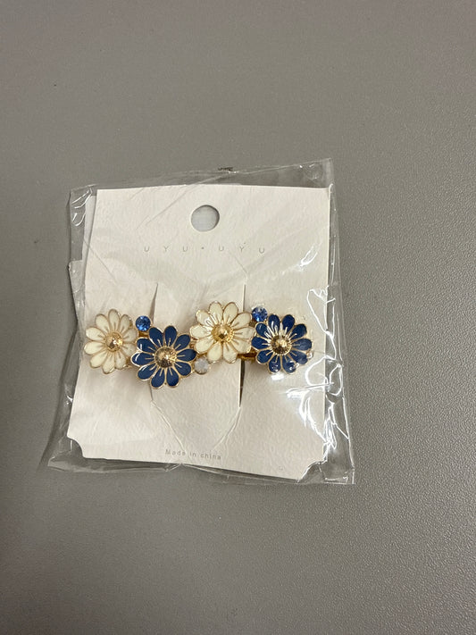 Blue & White Flower Hair Clip