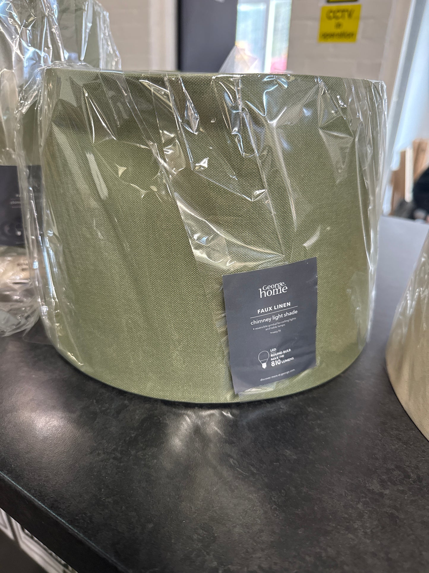 George Home - Faux Lined Chimney Light Shade - Green