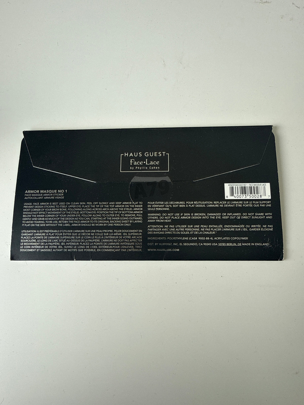 HAUS LABORATORIES By Lady Gaga: ARMOR MASQUE NO. 1 | Face Mask Sticker, Reusable Eye Makeup, Vegan & Cruelty-Free | 1 Piece