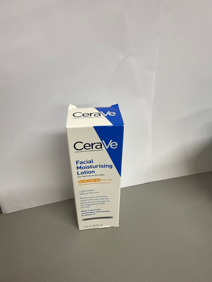 CeraVe AM Facial Moisturiser SPF50 Normal to Dry Skin 52ml