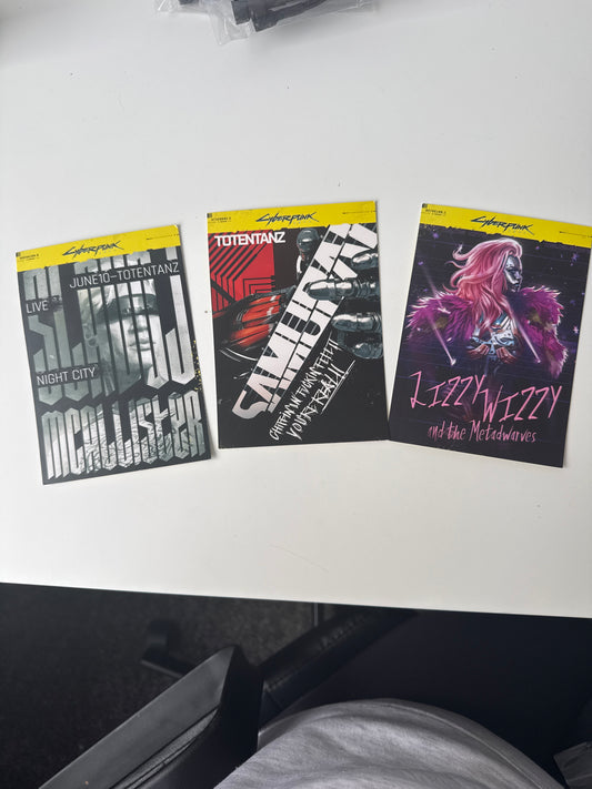 Pack of 3 Cyberpunk postcards