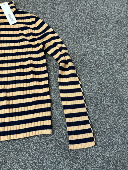 Sprit Long Sleeve Navy & Beige Top(Medium)