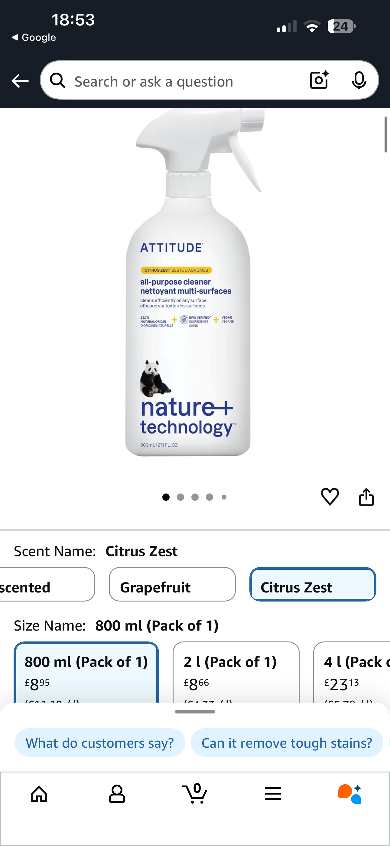 13 x Attitude All Purpose Cleaner