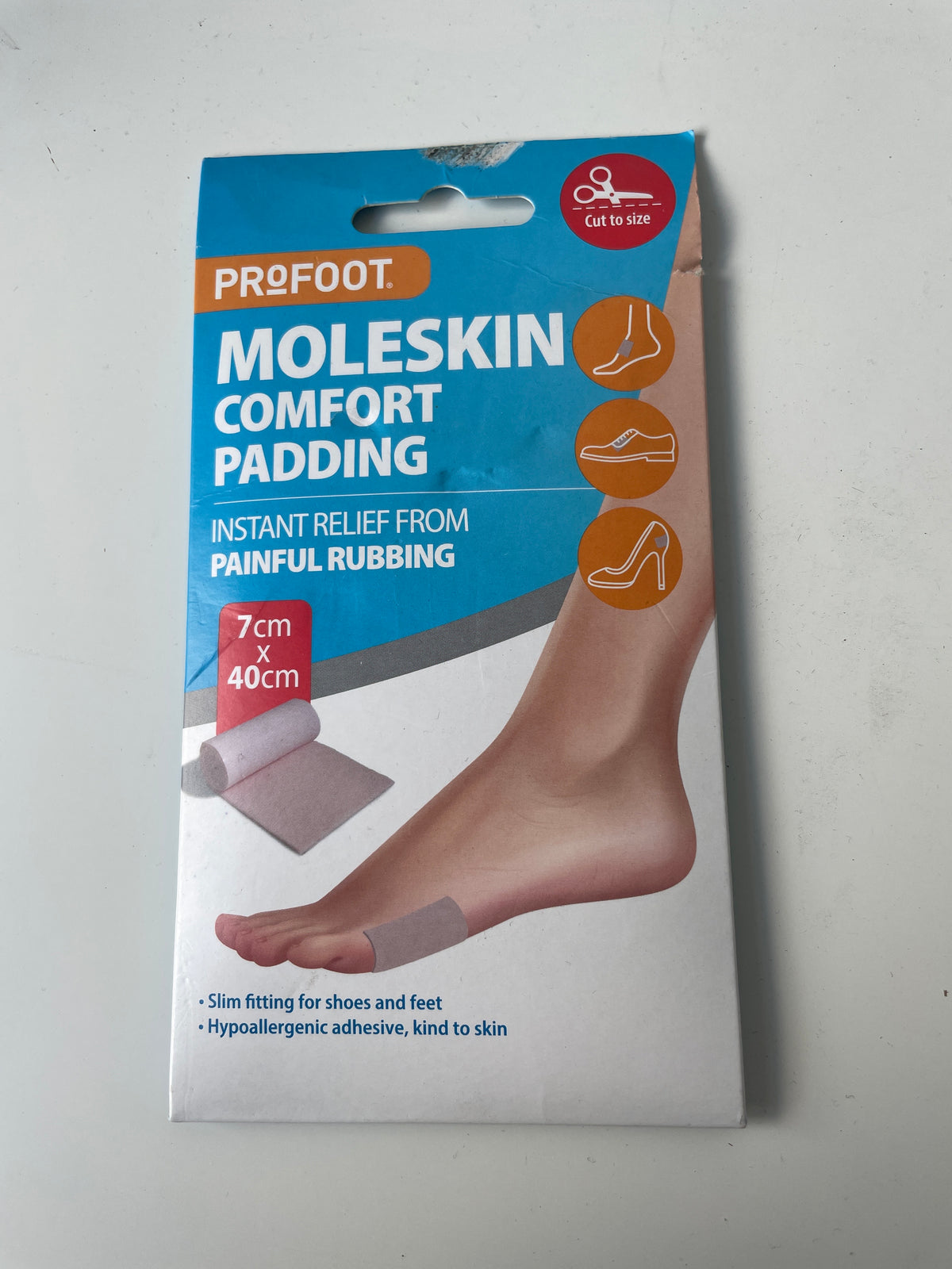 Moleskin comfort padding