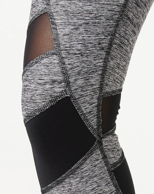 Amazon Essentials Women's Capri Yoga Leggings with Wide Horizontal Stripes, Grey Marl/Black, 16