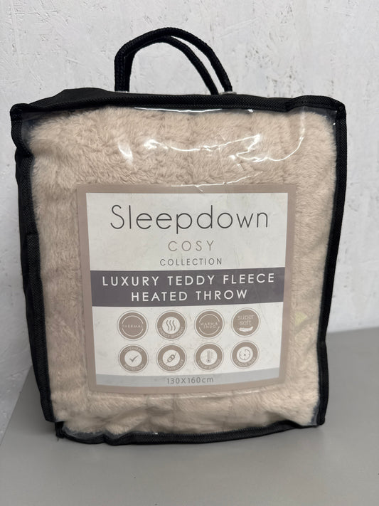 Sleepdown - Cosy Collection - Luxury Teddy Fleece Heated Throw 130x160cm