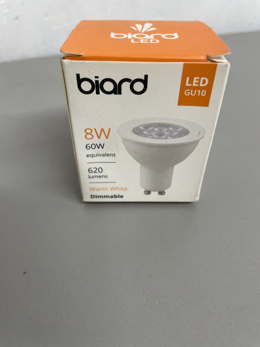 Biard- LED GU10 8W 60W Equivalent Warm White Bulb