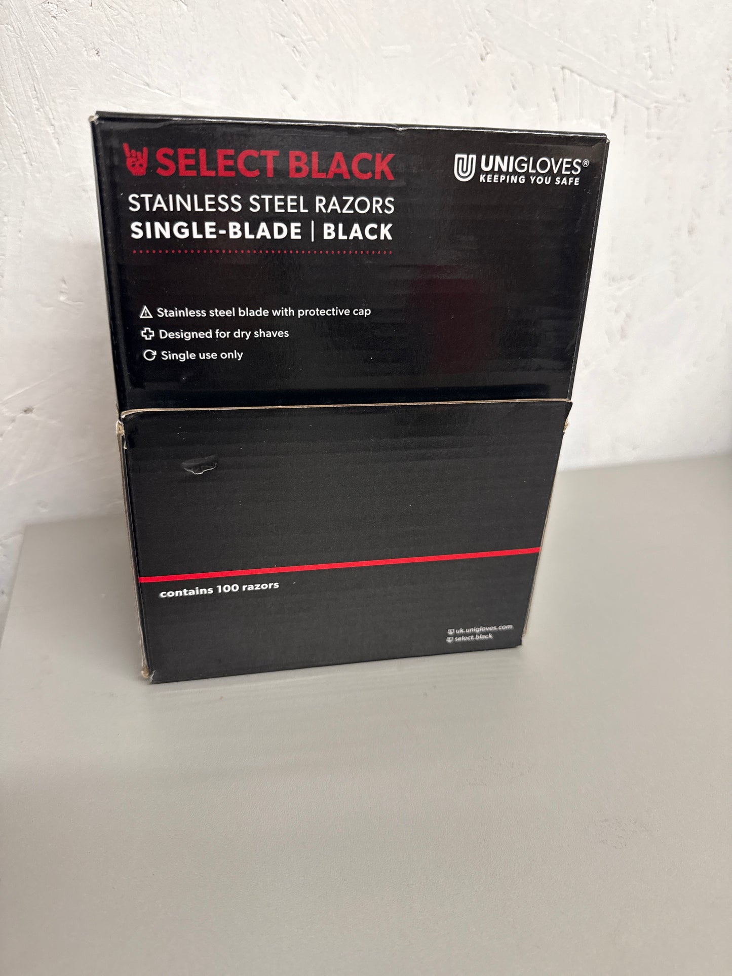 Unigloves - Disposable single blade black razors - Pack of 100