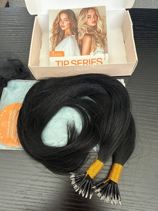 Doores Hairs Extensions - DSNano-A #-16” Black 100% Remy Human Hair
