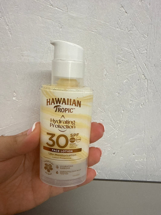 Hawaiian Tropic Hydrating Protection Face Sunscreen SPF 30 UVA plus UVB Protection, 50 ml *no lid*