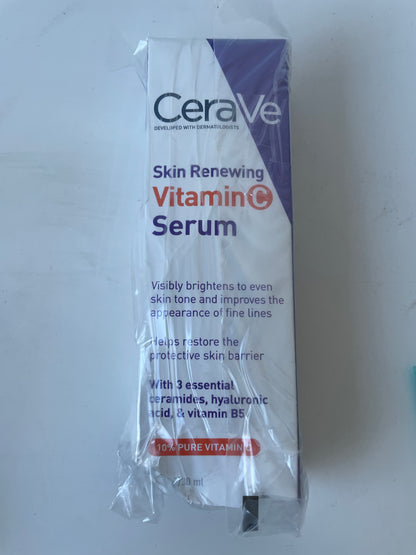 CeraVe Skin Renewing 10% Pure Vitamin C Serum With 3 Essential Ceramides, Hyaluronic Acid, Vitamin B5 - 30ml