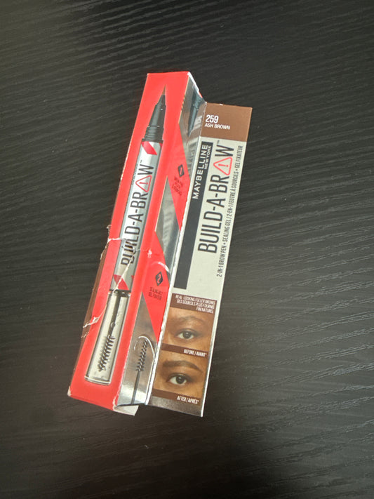 Maybelline New York, Build A Brow: 2 in 1 Brow Pen + Sealing Gel - Shade: 259 Ash Brown