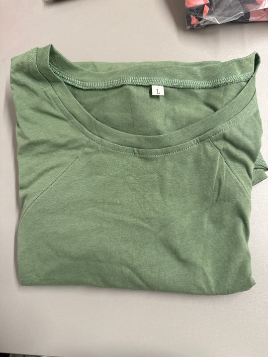Woman’s Green Breast Feeding T-Shirt - Size L