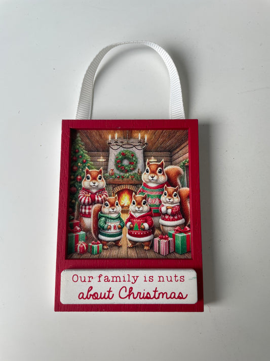 John Lewis Christmas our family is nuts hanging bauble
