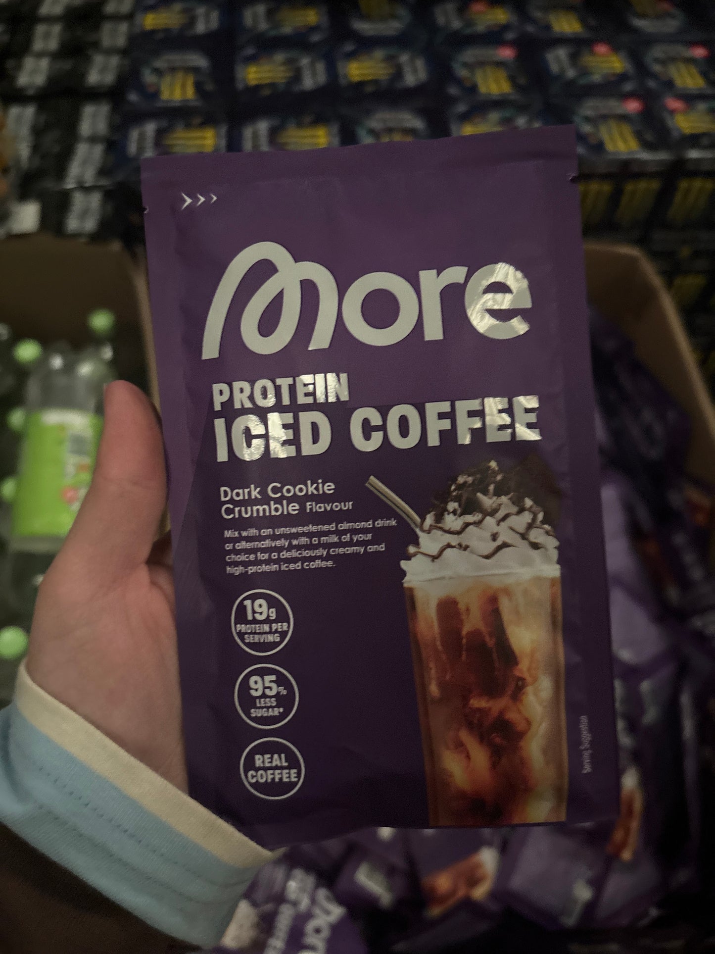 More protein iced coffee dark cookie crumble sachet