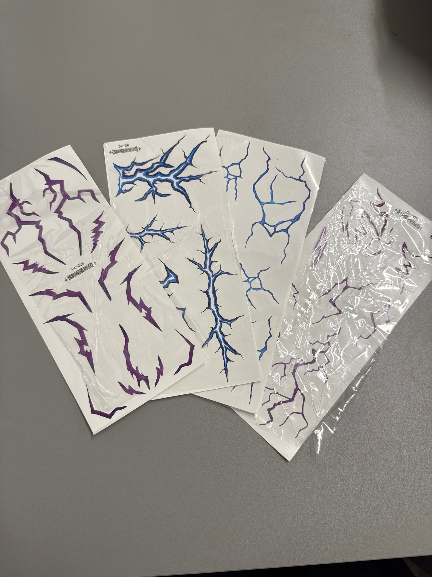 Luminous - Blue & Purple - 4 sheets tattoos