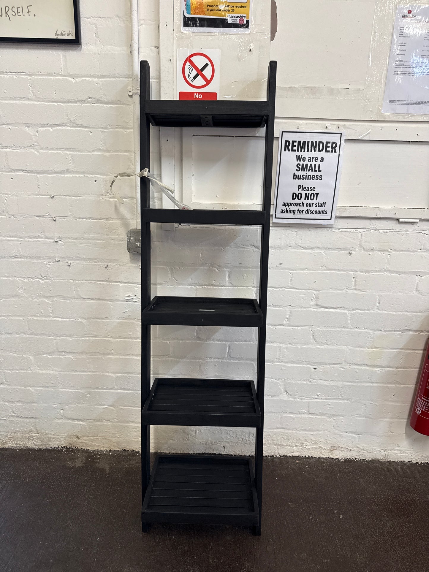 Black Ladder Shelving Unit