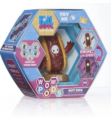 WOW! PODS Fall Guys Ultimate Knockout Hot Dog Light up Bobble Head Figure